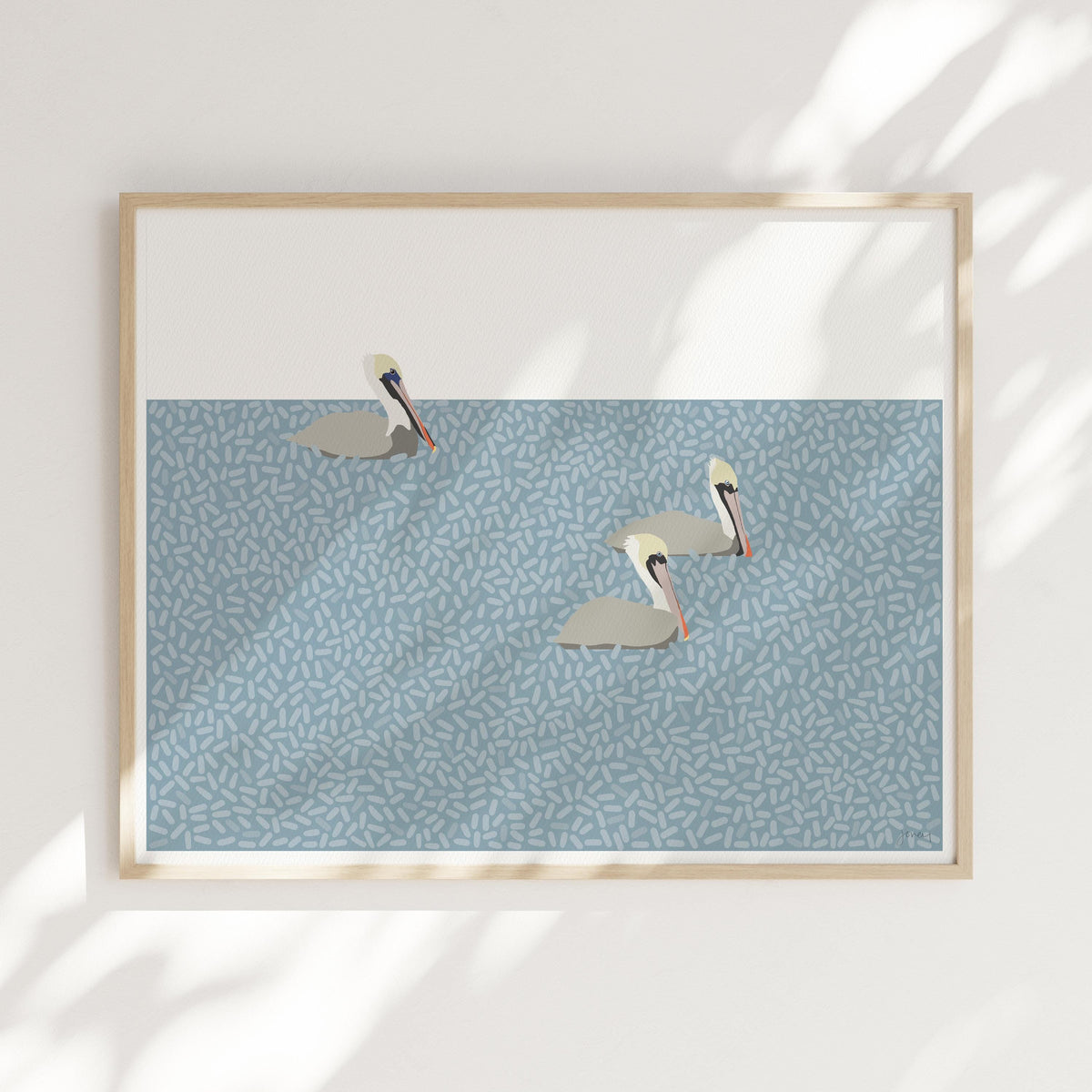 Floating Pelicans Signed Art Print - 250109