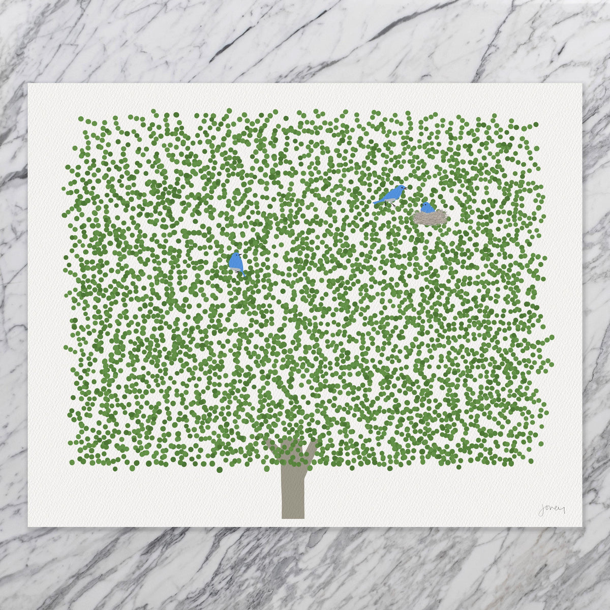 Summer Maple Landscape Signed Art Print - 250326