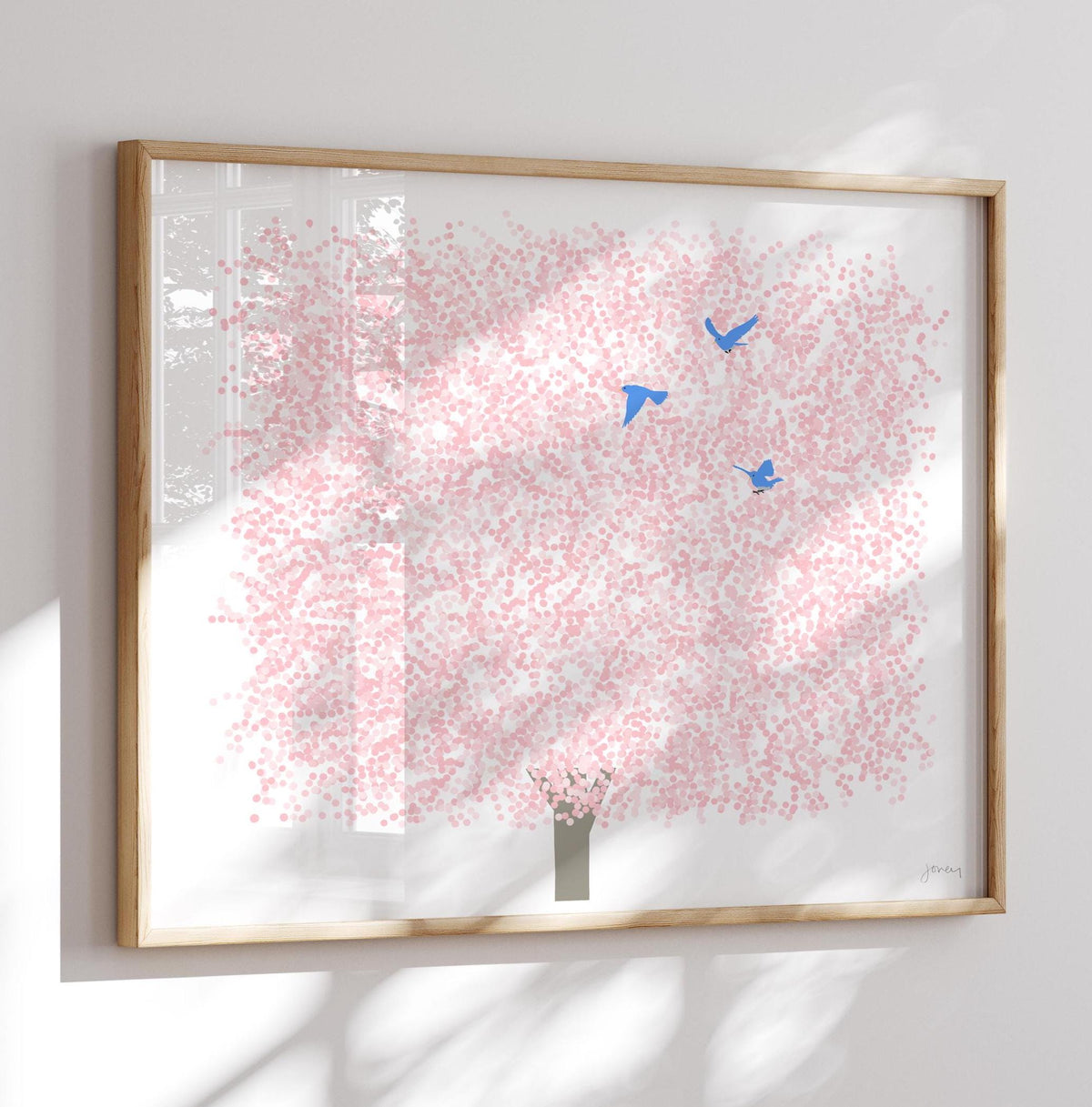 Cherry Blossoms Landscape Signed Art Print- 250328