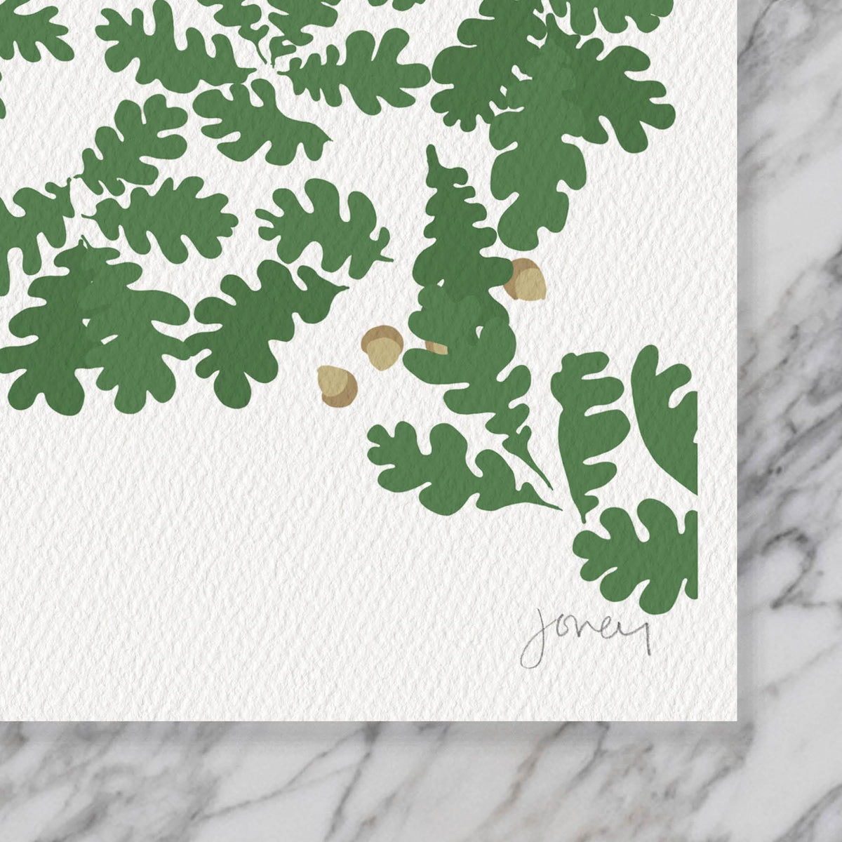 Blue Jays in Oak Leaves Signed Art Print - 240811