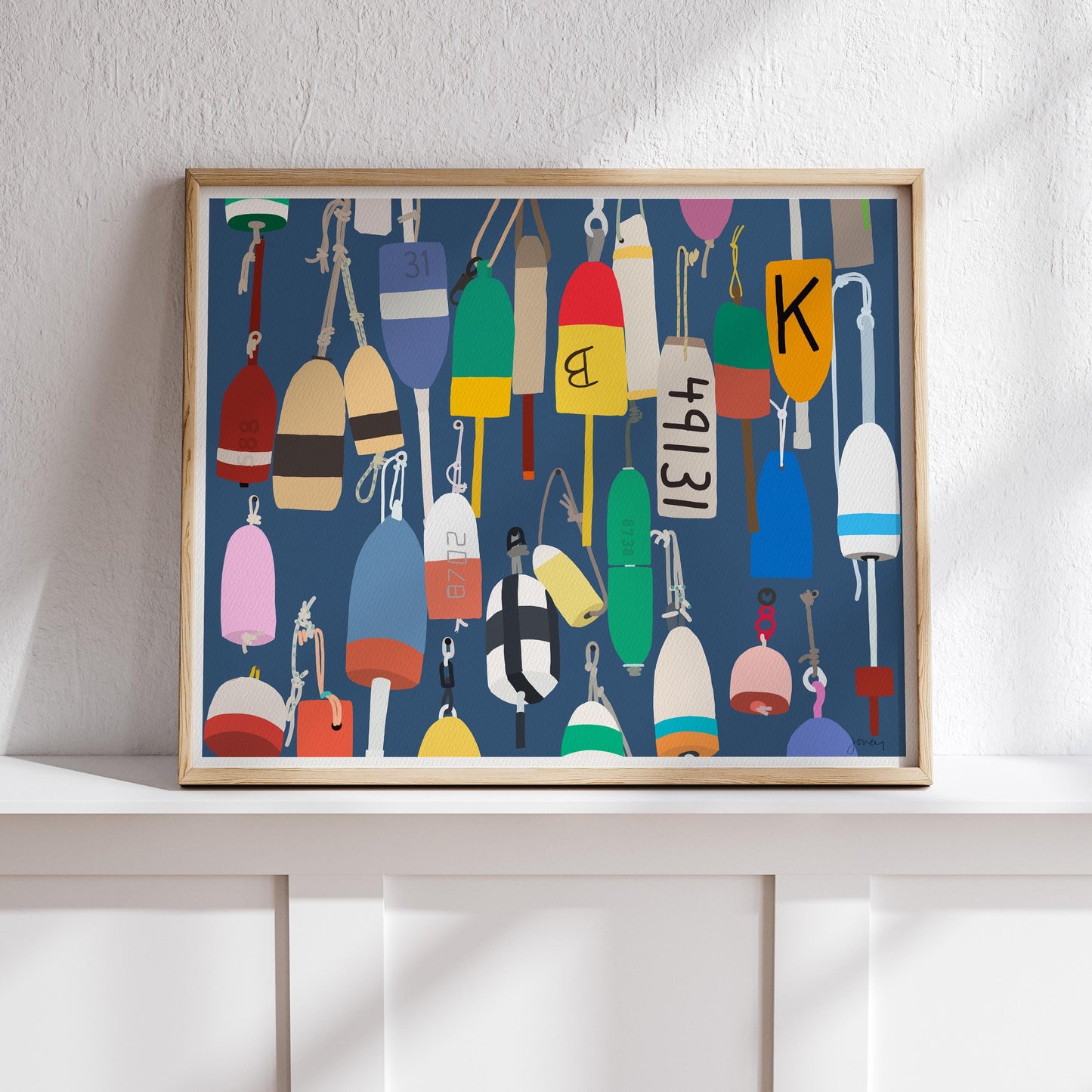 Lobster Buoys Landscape Art Print - Unframed or Framed - 211111