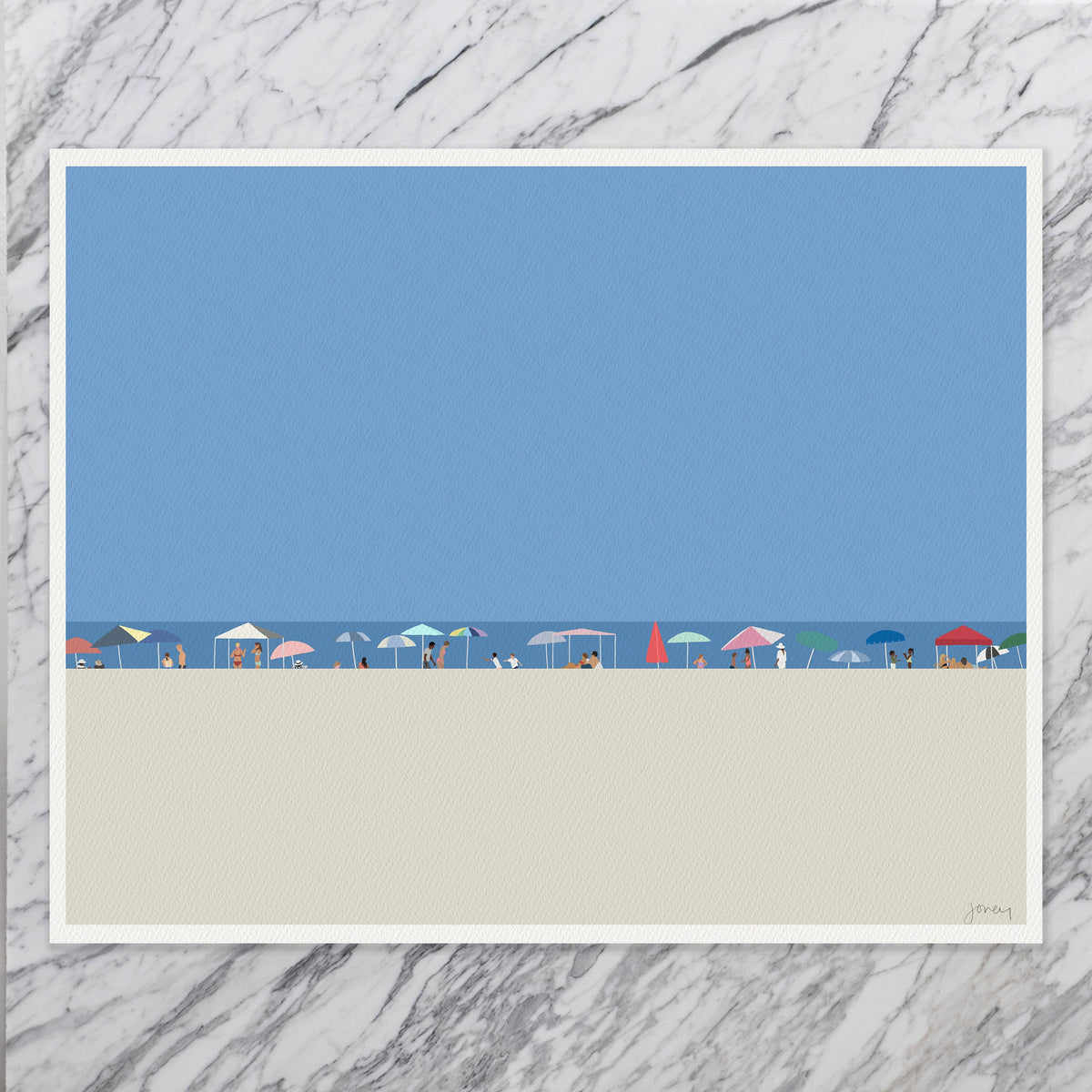 Beach Umbrellas Signed Art Print - 210918