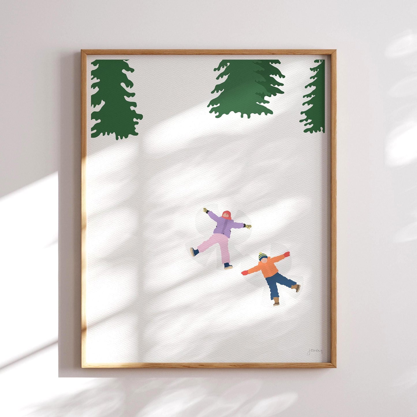 Making Snow Angels Art Print - Unframed or Framed - 221231