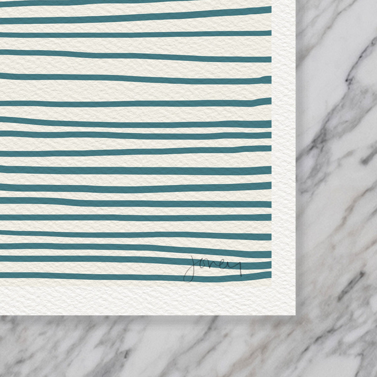 Seagull on Striped Water Signed Art Print - 130324
