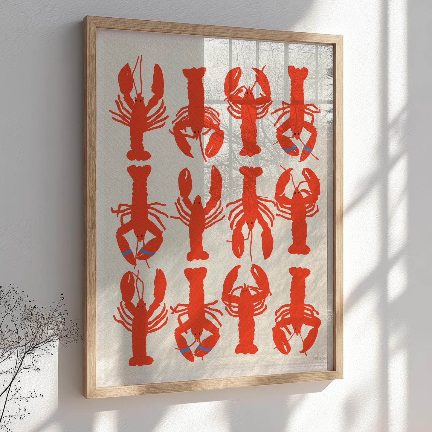 Lobsters Pattern Art Print - Unframed or Framed - 220515