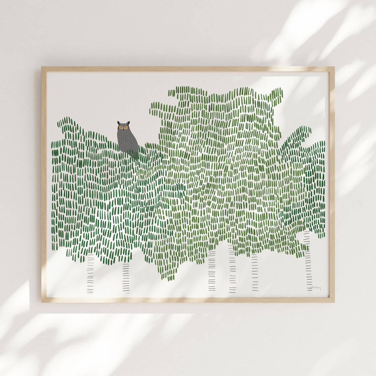 Nesting Great Horned Owl Signed Art Print - 251109
