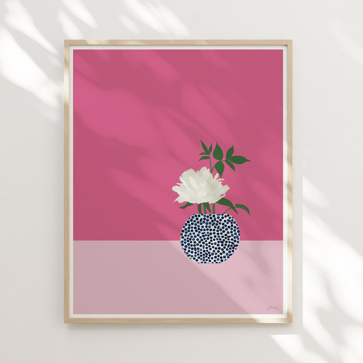 White Peony Still Life Signed Art Print - 220221