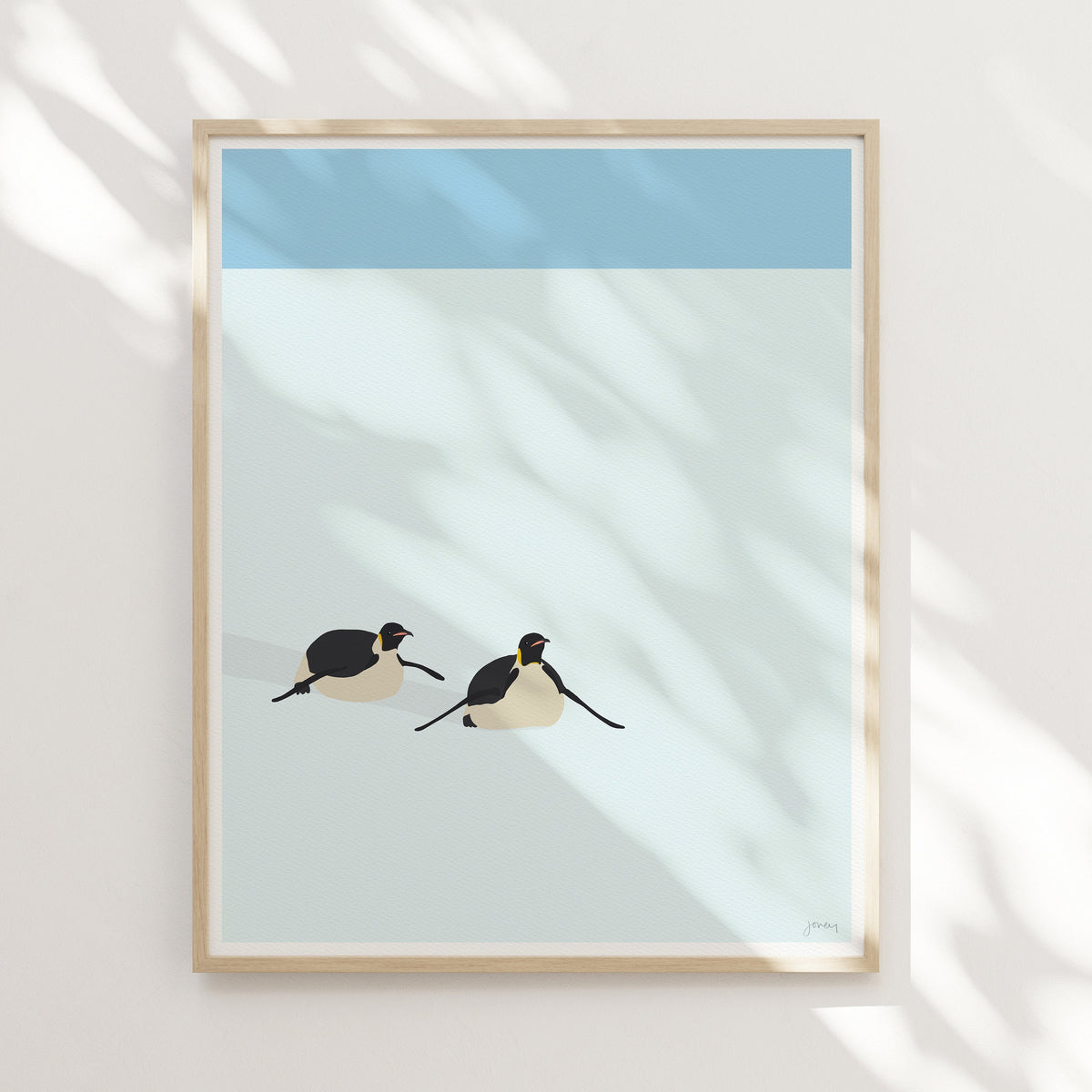 Emperor Penguins Sliding Signed Art Print - 240408