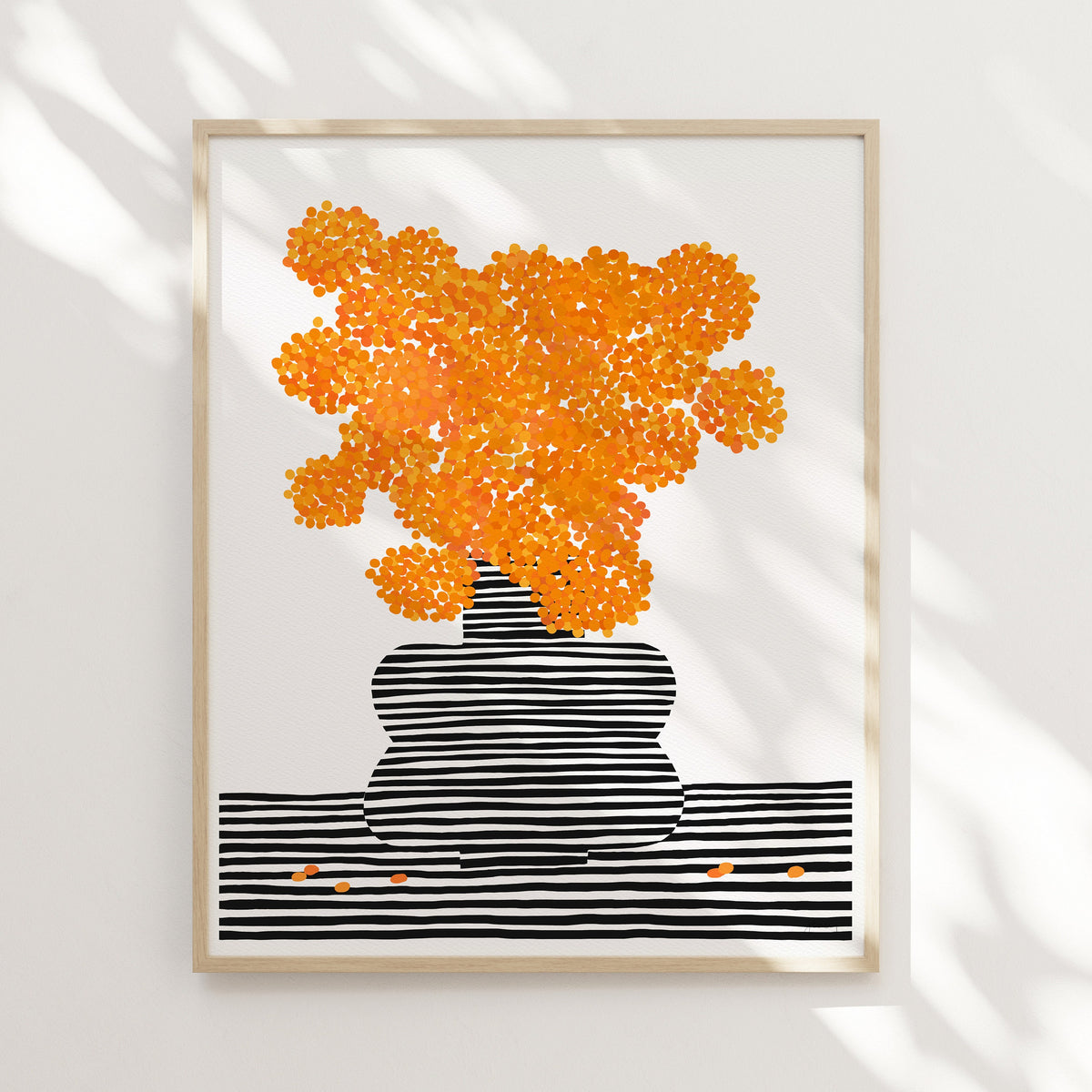 Marigolds Abstract Still Life Signed Art Print - 211212