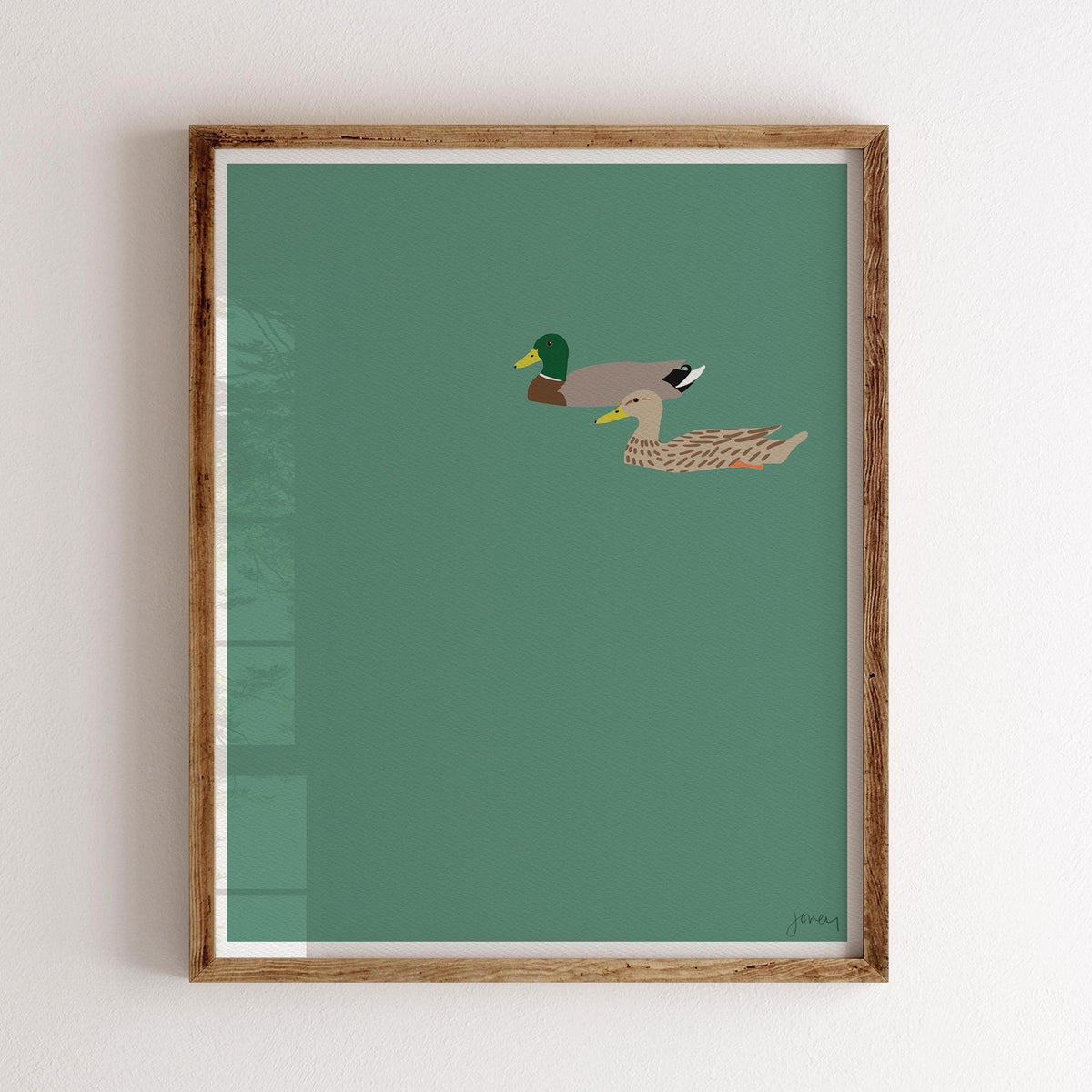 Pair of Mallards Signed Art Print - 160109