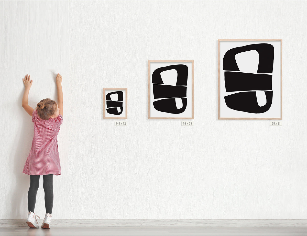 Black and White Abstract Signed Art Print - 200624