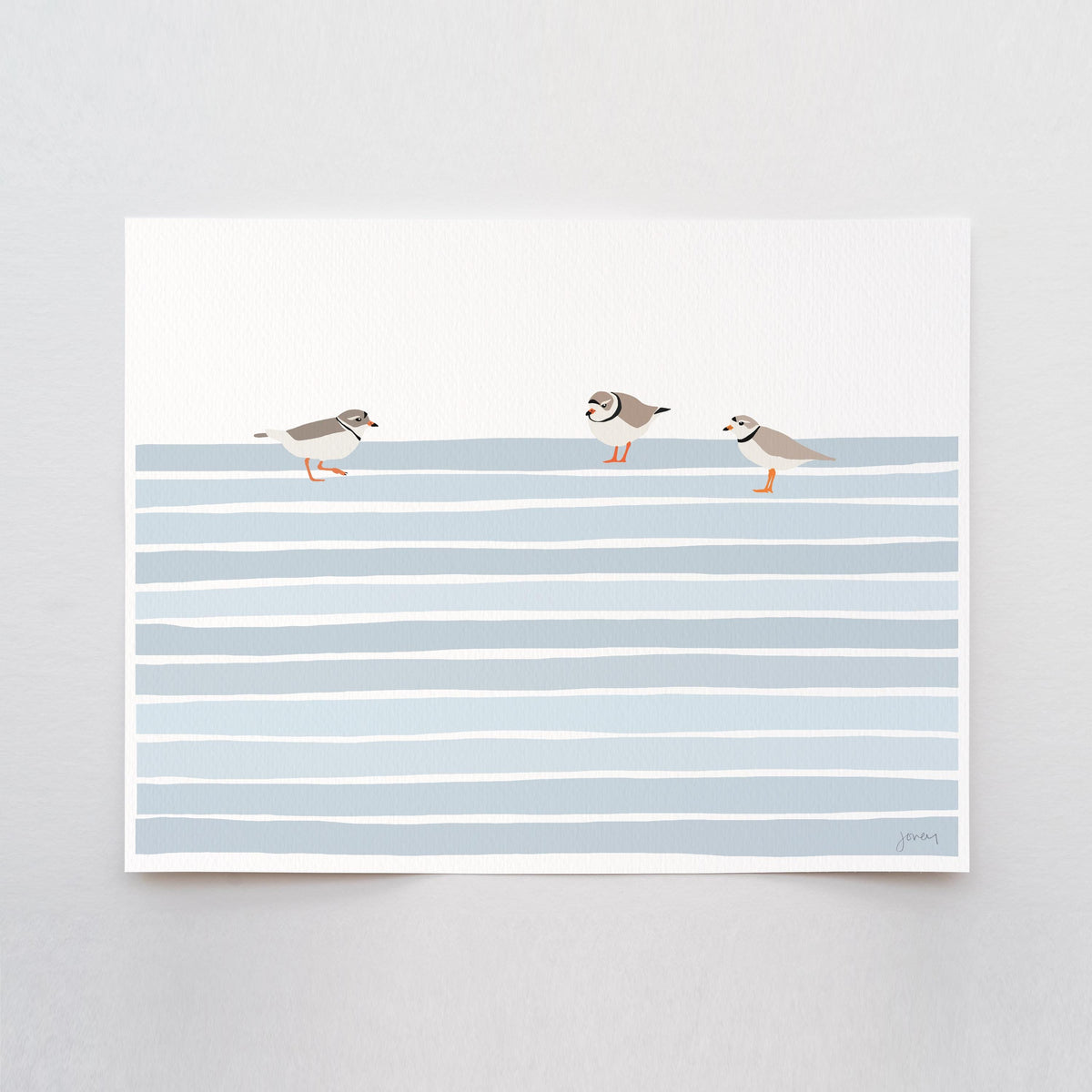 Piping Plovers Signed Art Print - 250608