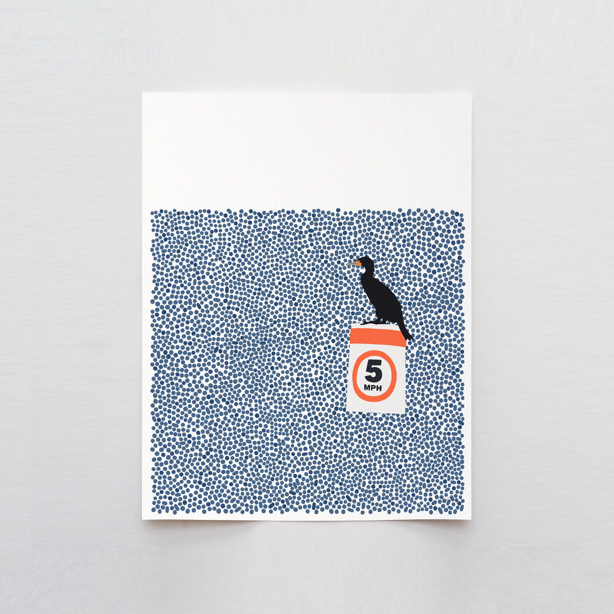 Cormorant on Buoy Signed Art Print - Framed or Unframed - 140812
