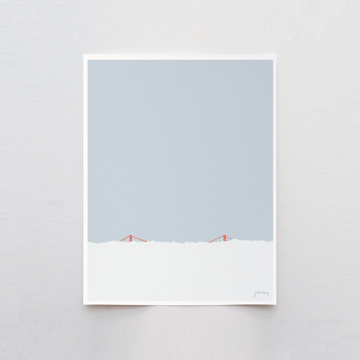 Golden Gate Bridge in Fog Signed Art Print - 120930