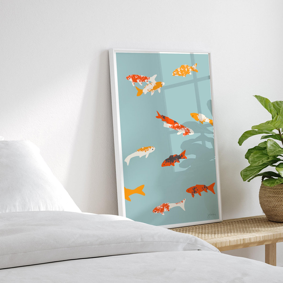 Swimming Koi Signed Art Print - 120111