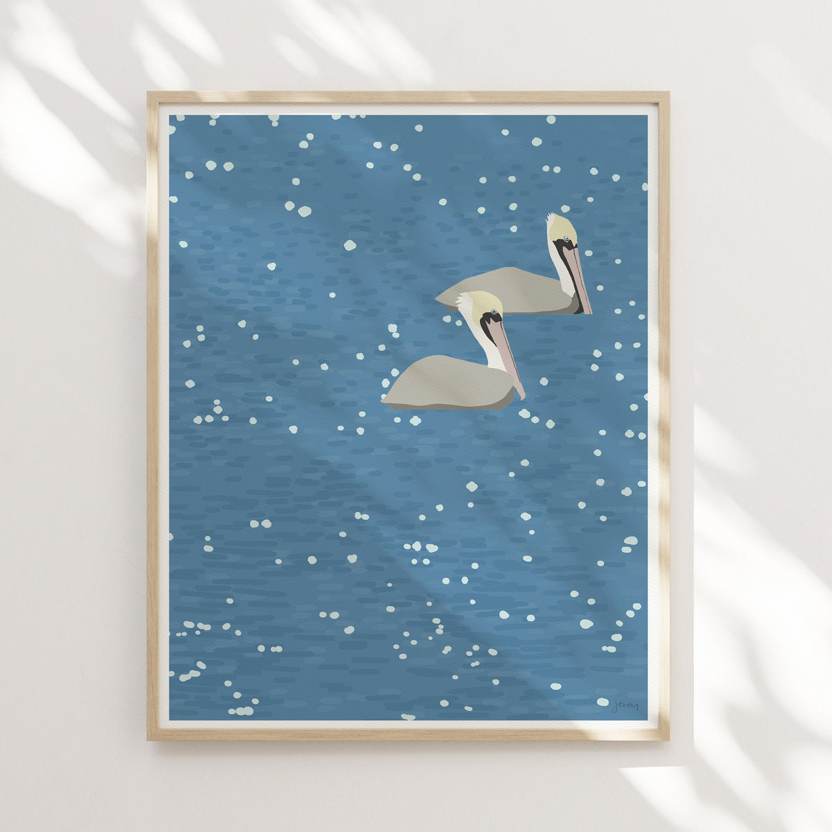Two Pelicans Signed Art Print - 220105