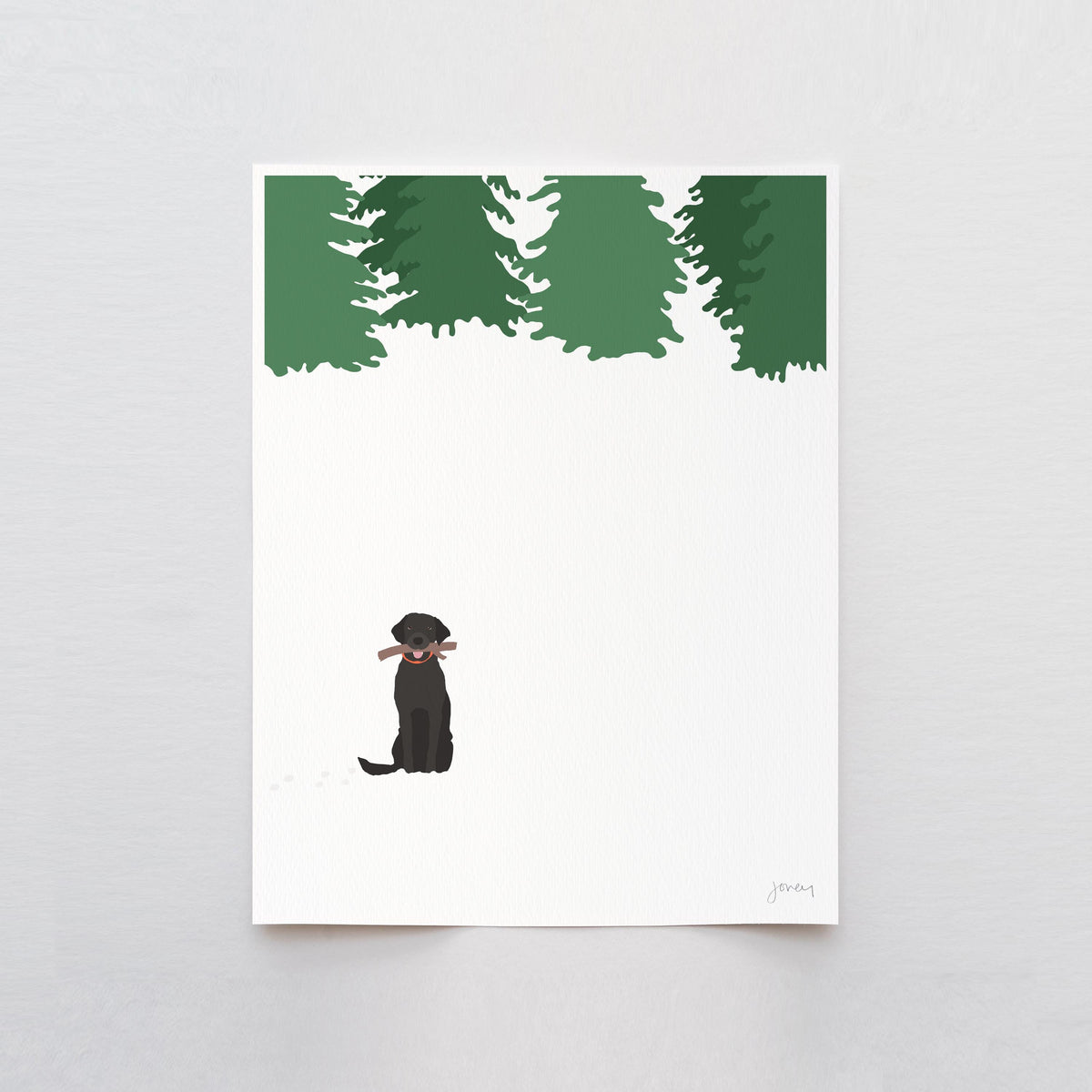 Black Lab Signed Art Print - 230128