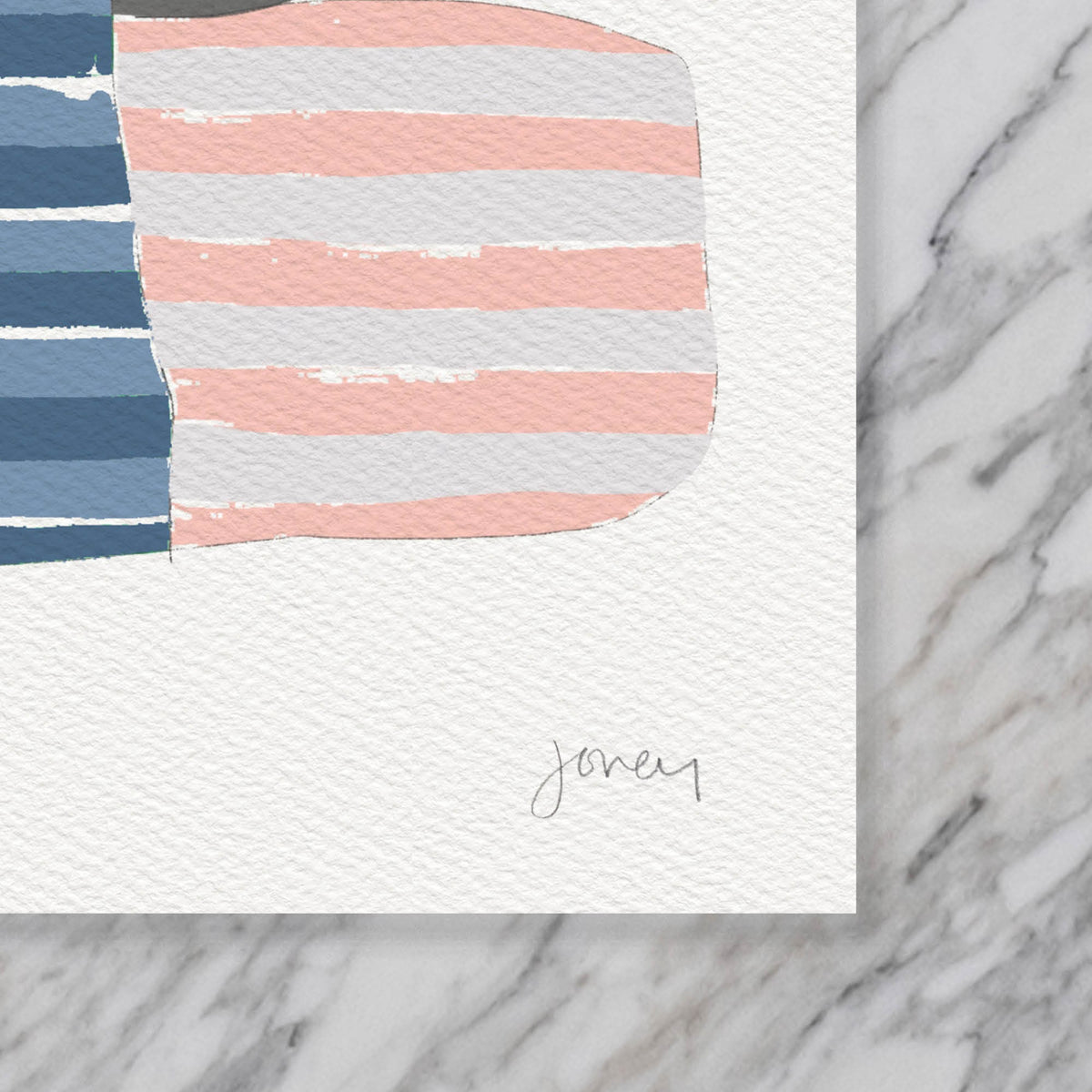 Striped Abstract Signed Art Print - 170920