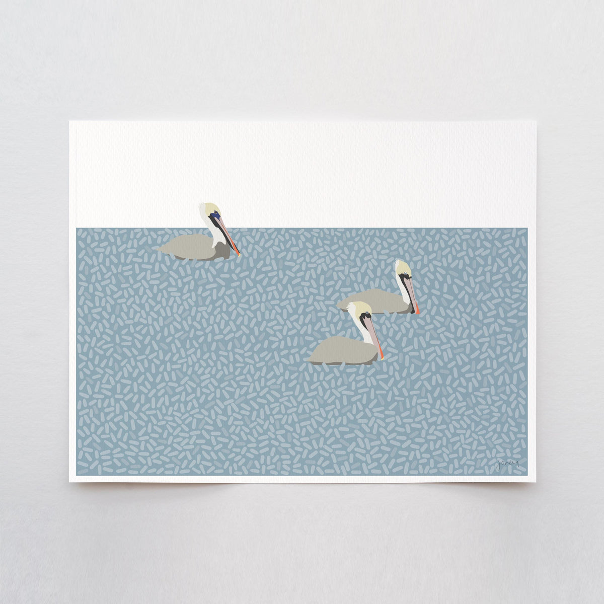 Floating Pelicans Signed Art Print - 250109