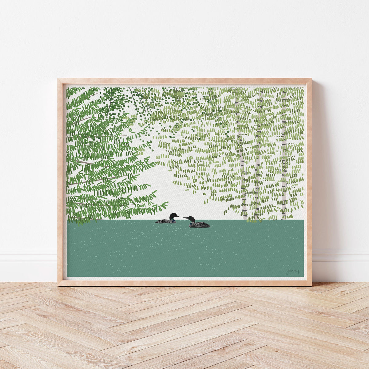 Two Loons Signed Art Print - 241020