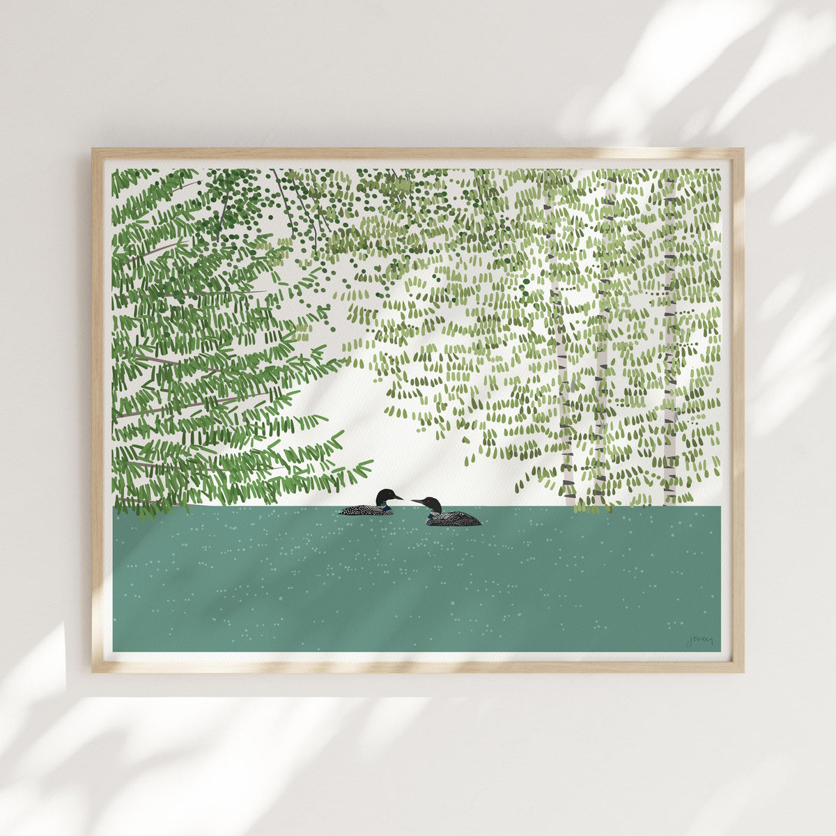 Two Loons Signed Art Print - 241020