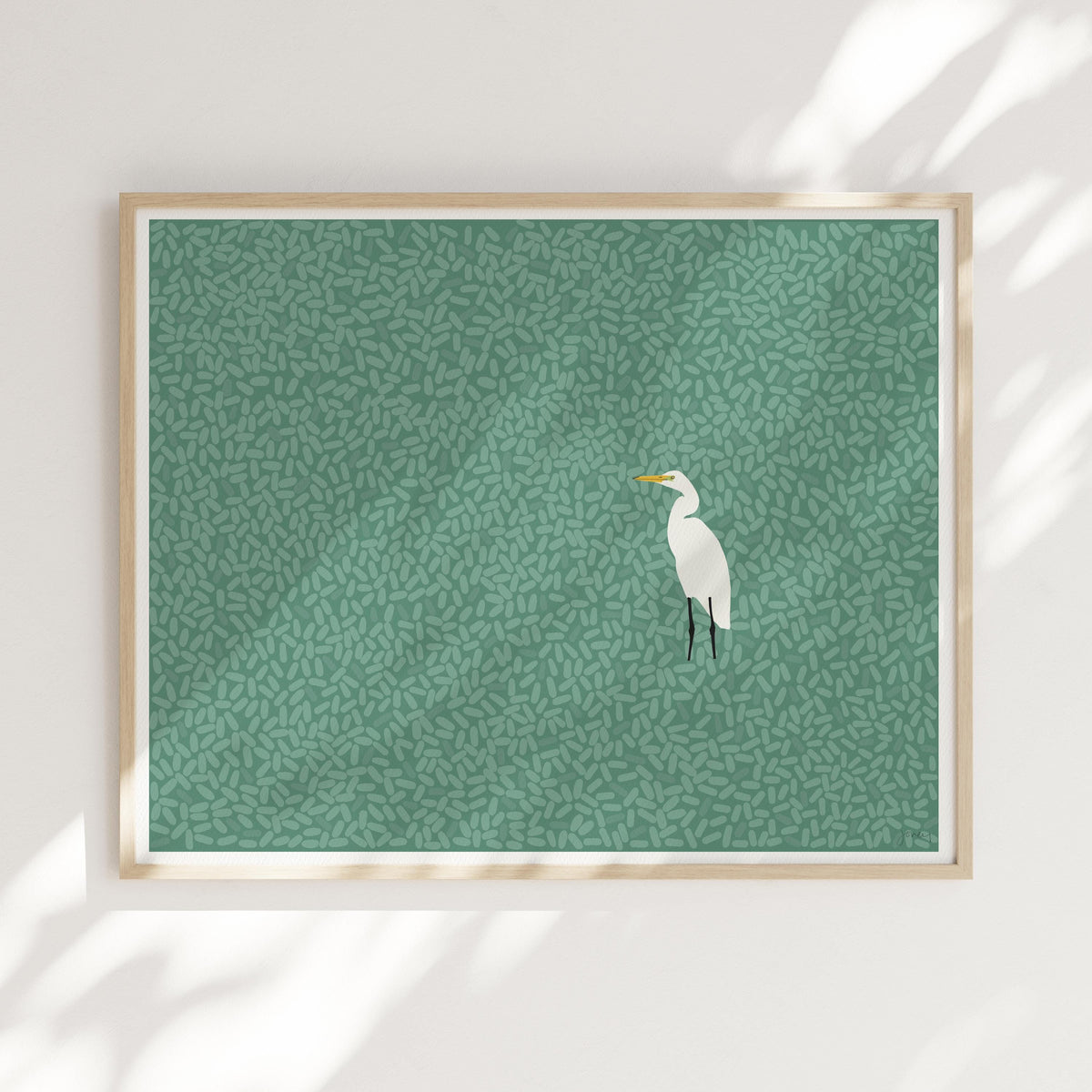 Egret in Marsh Signed Art Print - 250611