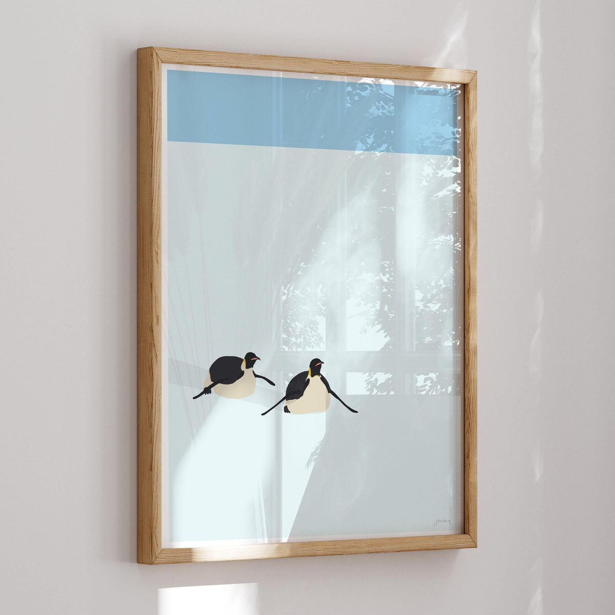 Emperor Penguins Sliding Signed Art Print - 240408