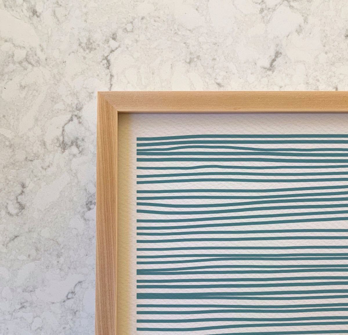 Striped Water with Seagull Signed Art Print - 141107
