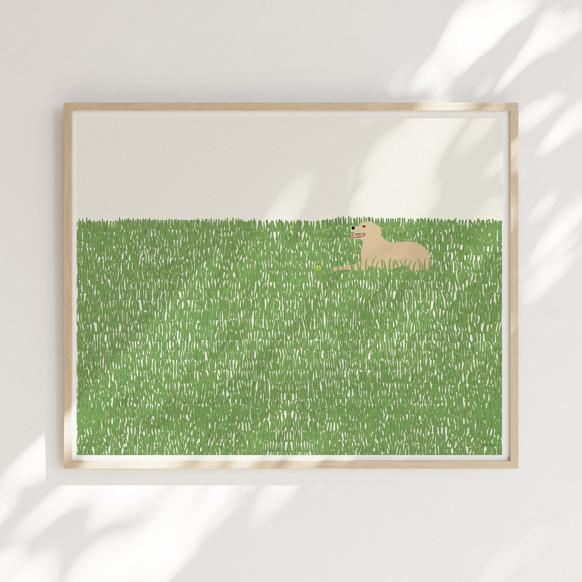 Happy Labrador in the Grass Signed Art Print - 141008