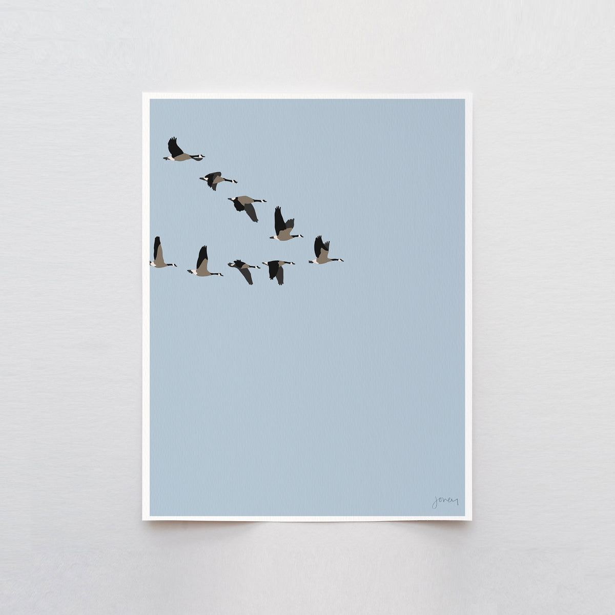 Migrating Geese Signed Art Print - 160102