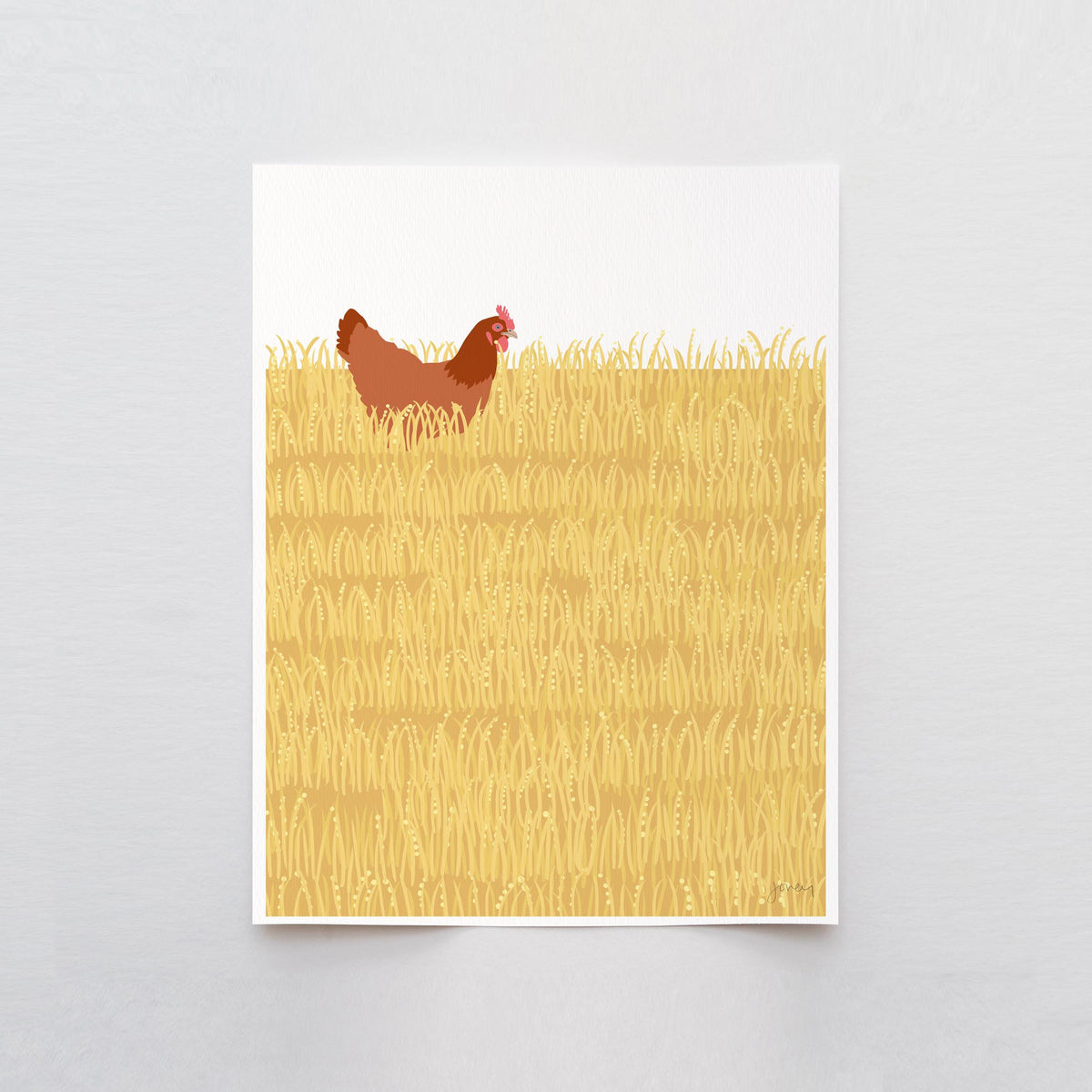 Chicken Signed Art Print - Framed or Unframed - 130109