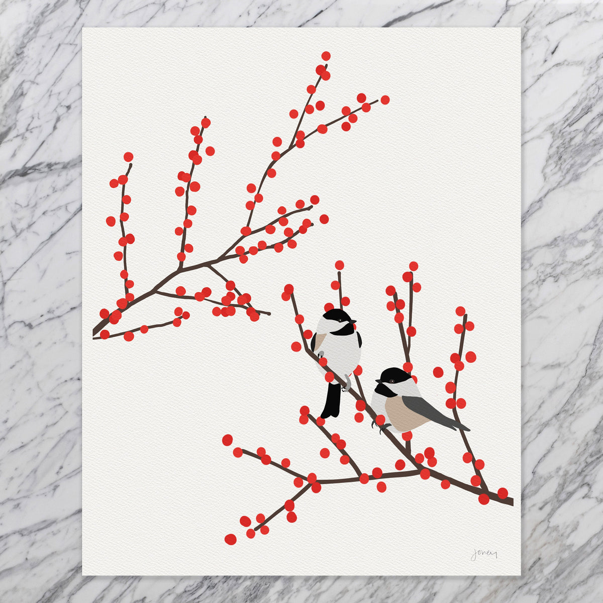 Chickadees Signed Art Print - 231224