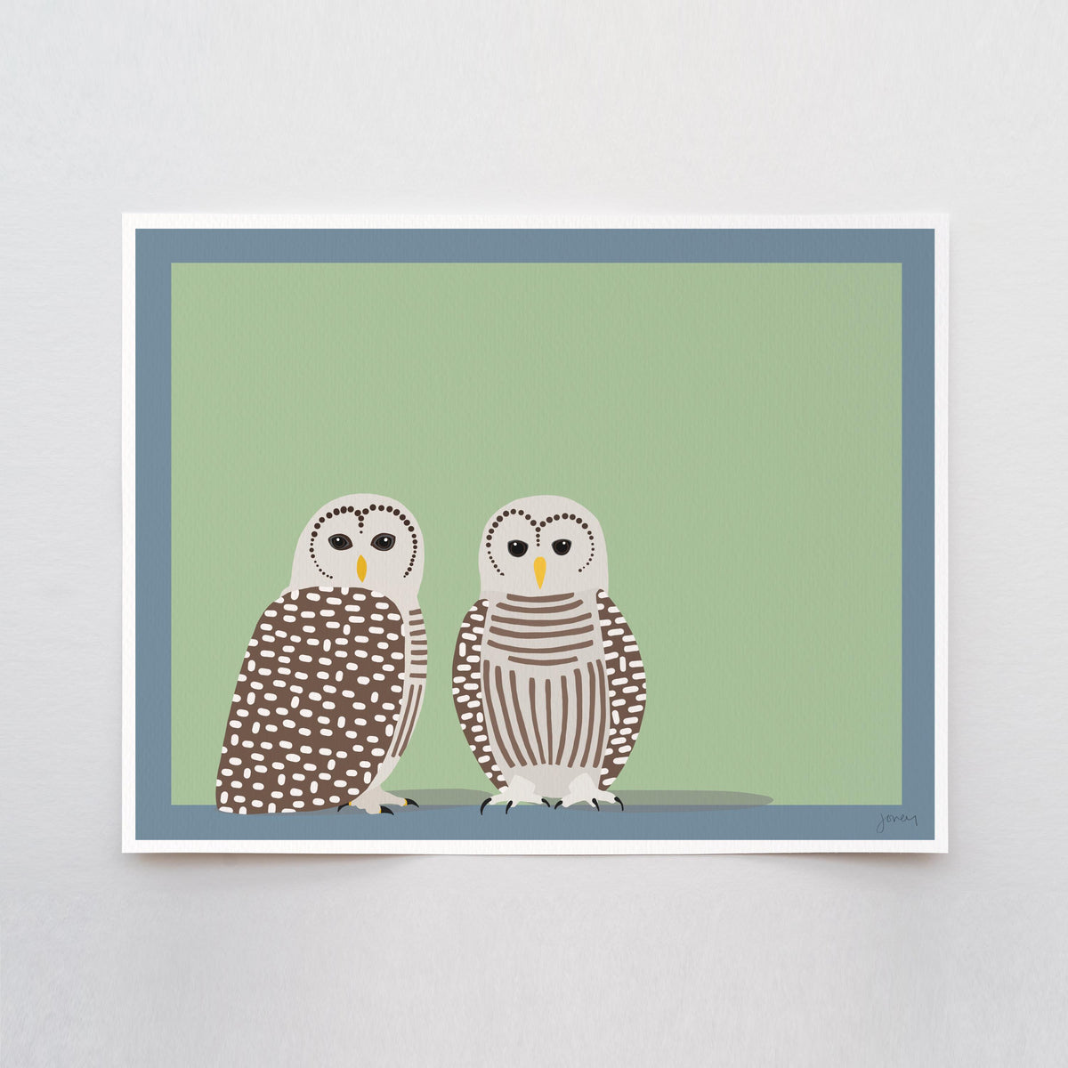 Barred Owl Pair Signed Art Print