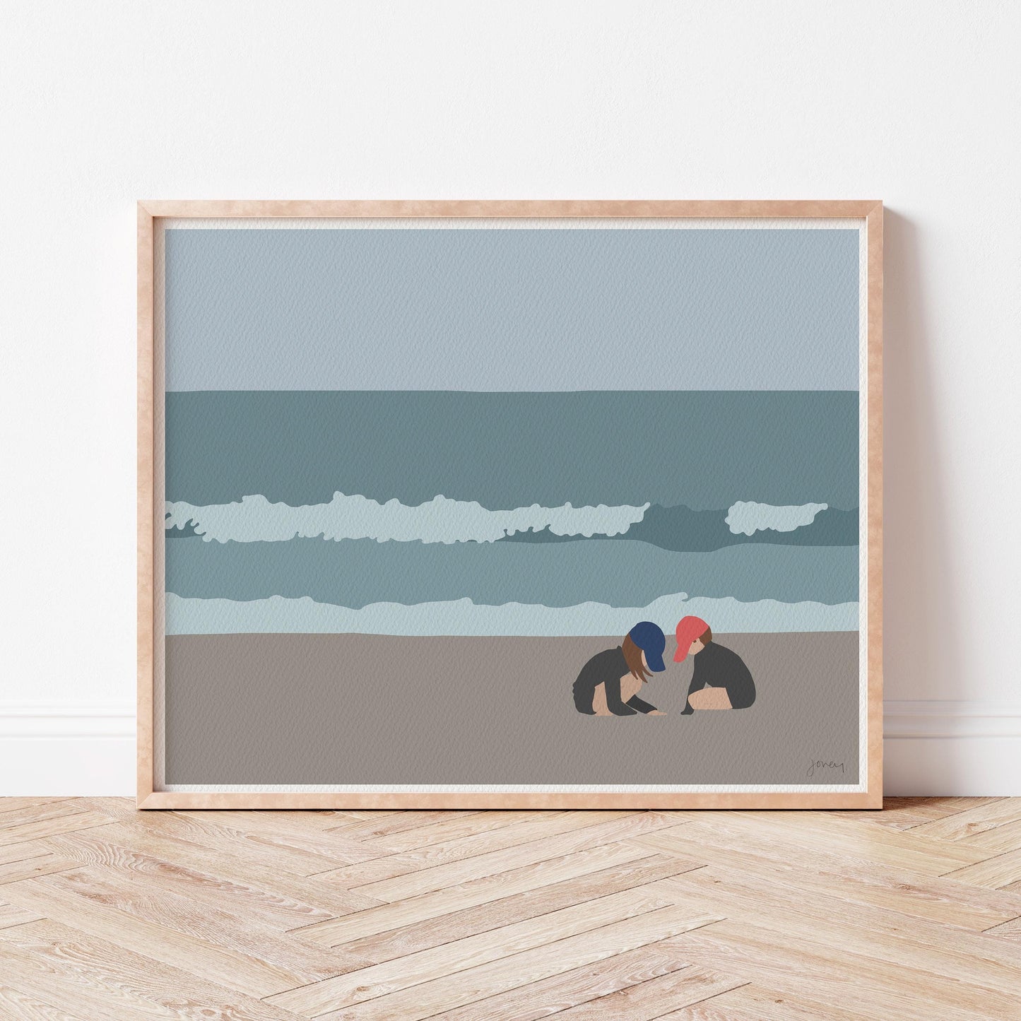 Kids Playing in Sand Art Print - Unframed or Framed - 160502