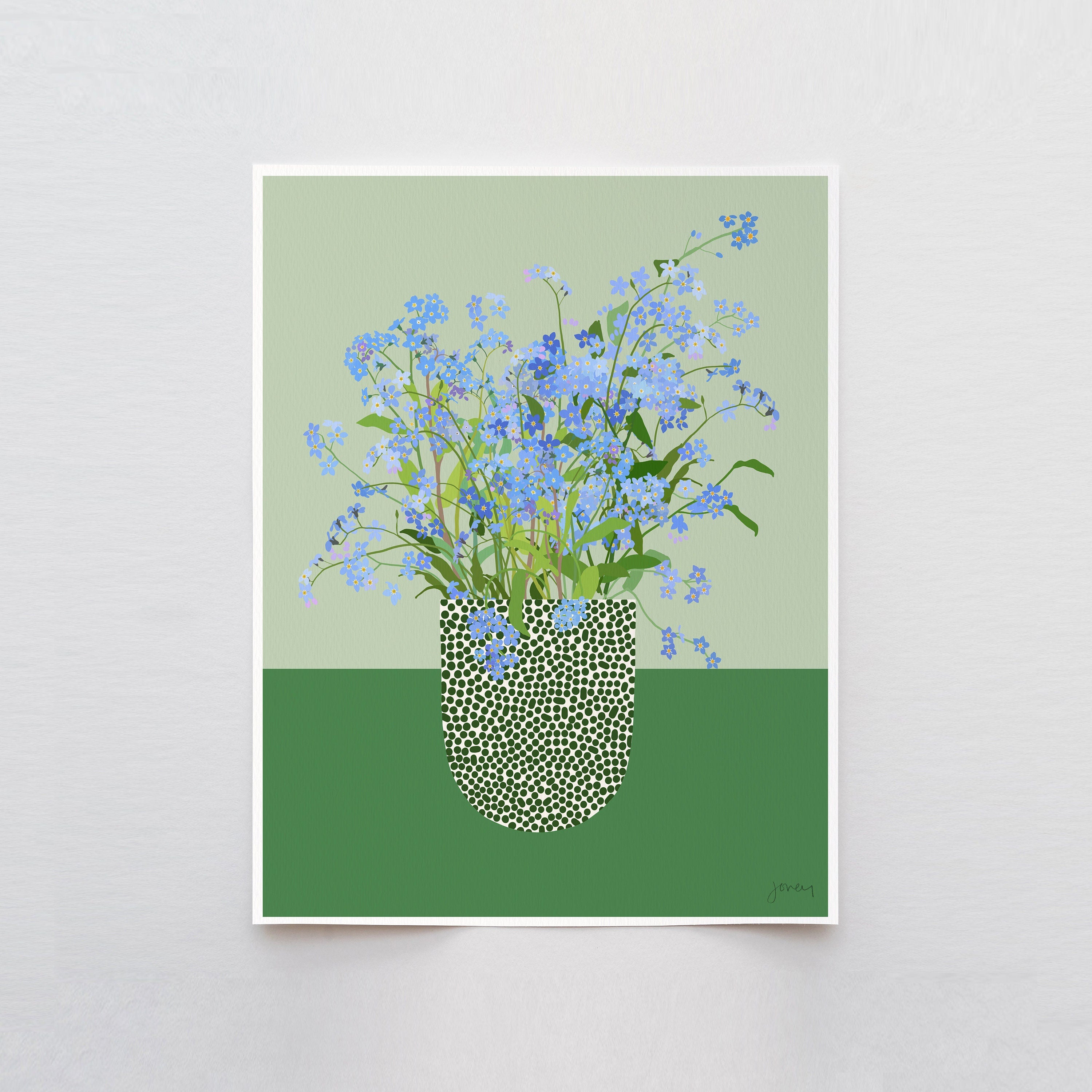 Forget Me Not Art Print – Hand Signed Botanical Wall Art on