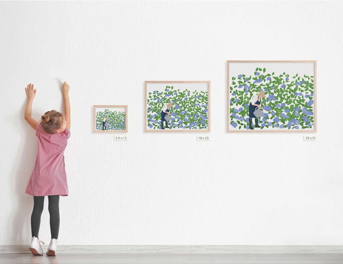 Hydrangea Garden Signed Art Print - 230827