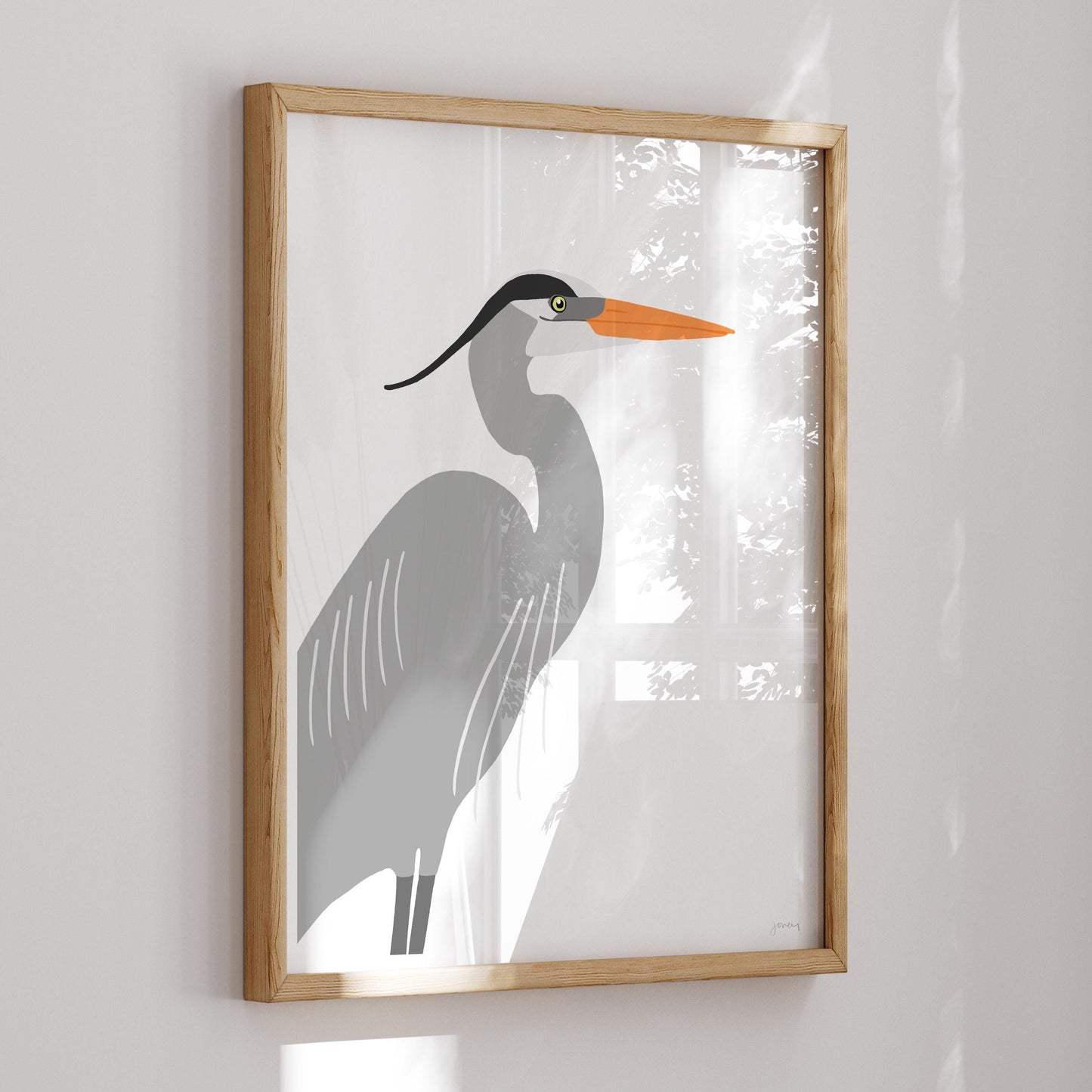 Great Blue Heron Profile Art Print - Unframed or Framed - 250410