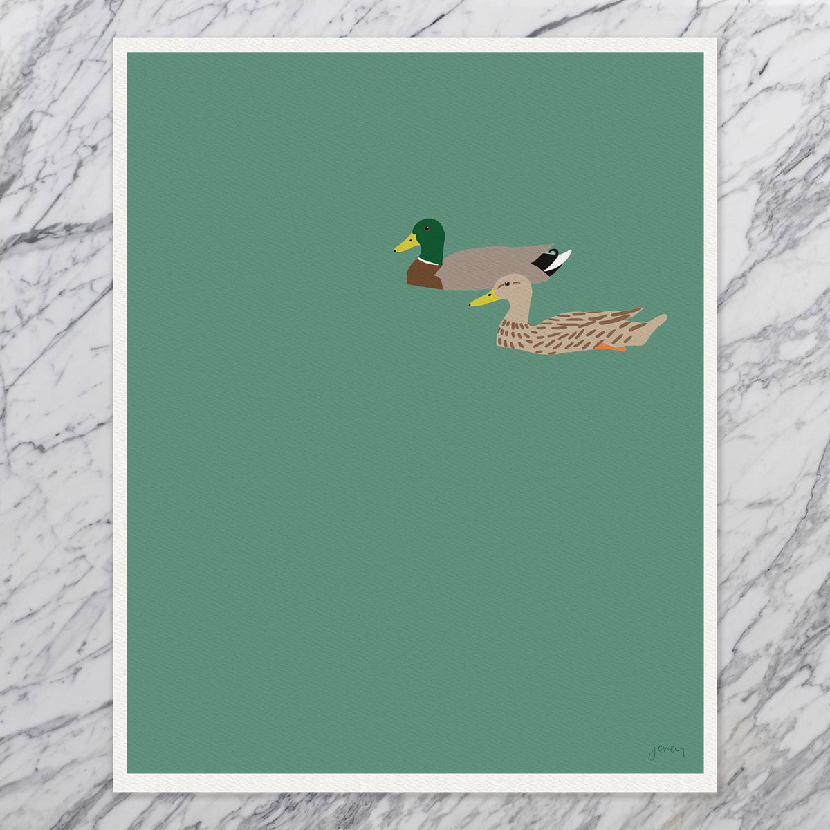 Pair of Mallards Signed Art Print - 160109