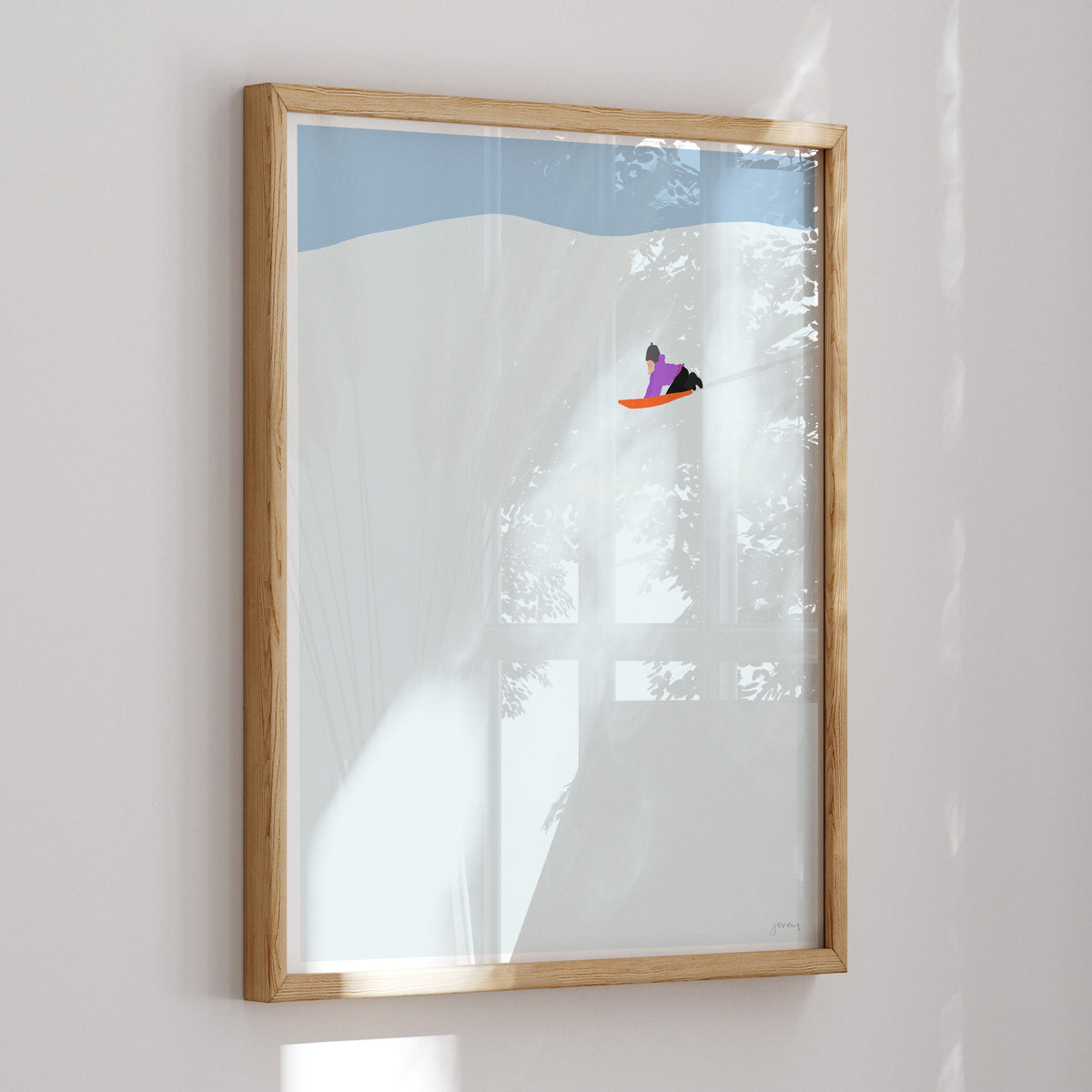Smooth Sledding Signed Art Print - 160223