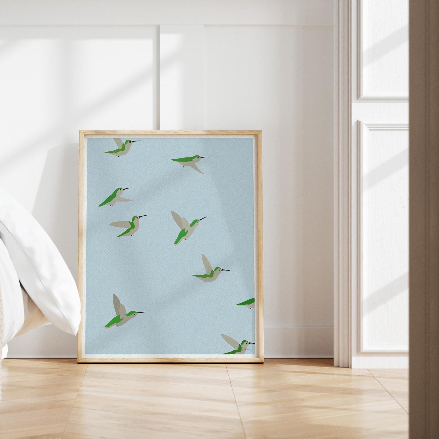 Hummingbirds Group Art Print - Unframed or Framed - 211217