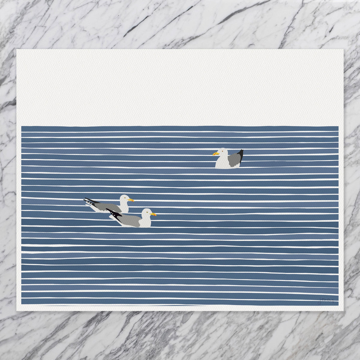 Seagull Family Signed Art Print - 250414