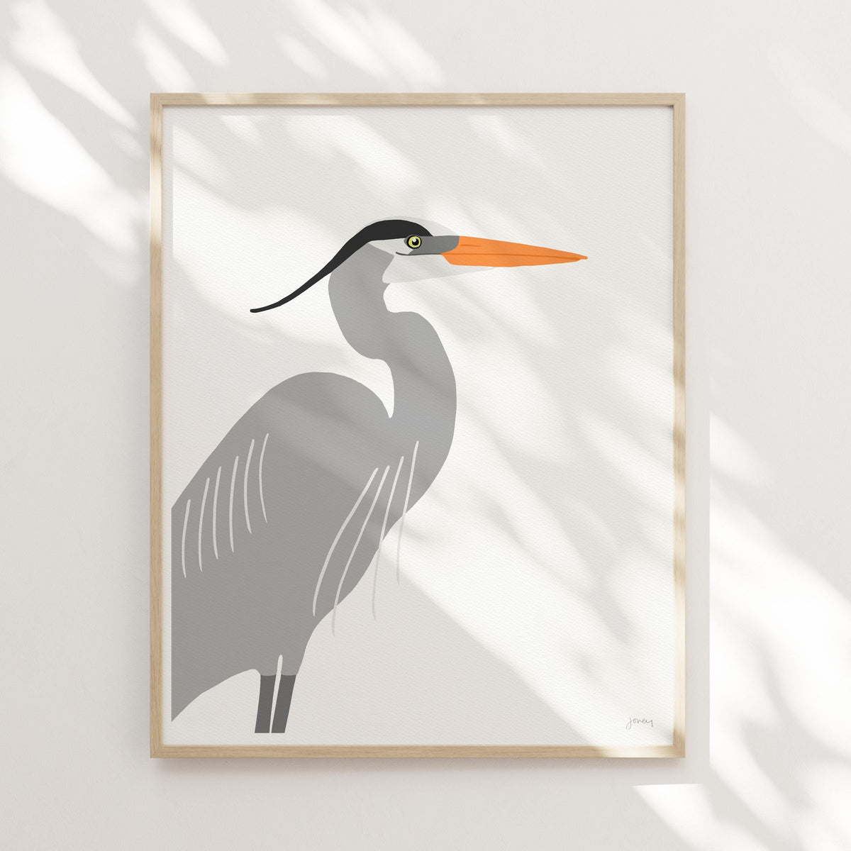 Great Blue Heron Profile Signed Art Print - 250410