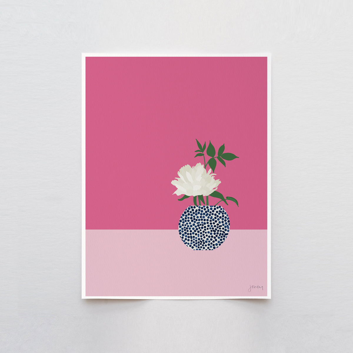 White Peony Still Life Signed Art Print - 220221