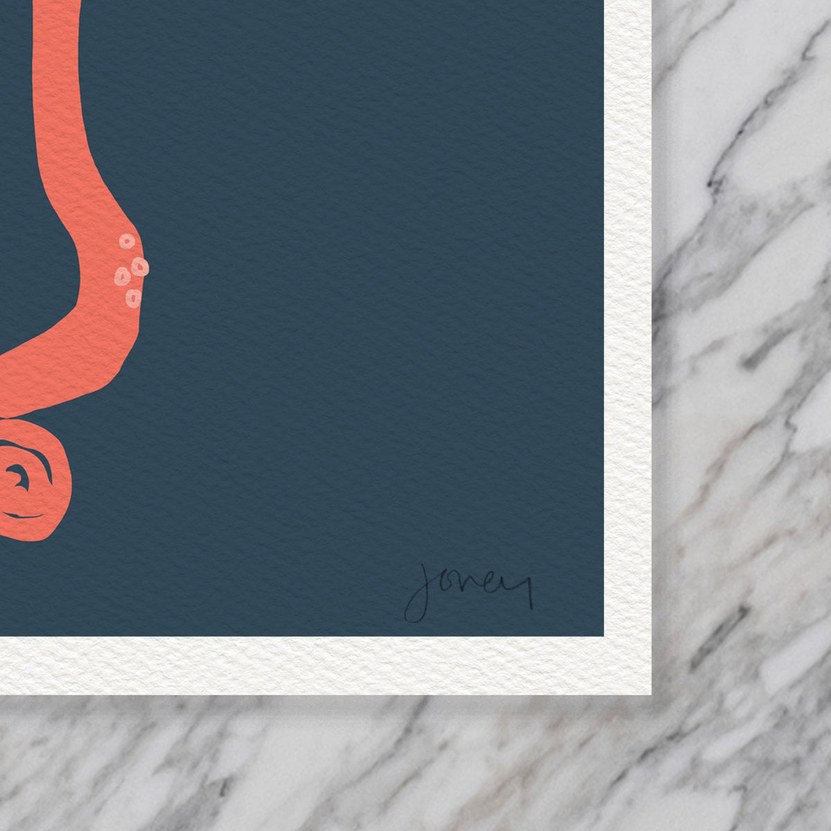 Red Octopus Signed Art Print - 150615