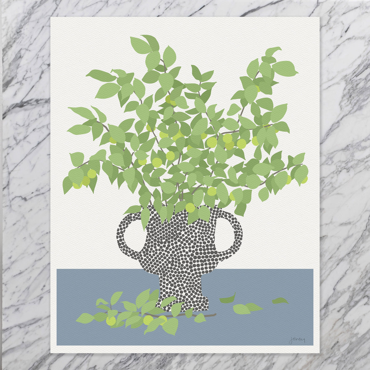 Plum Branches Still Life Signed Art Print - 200404