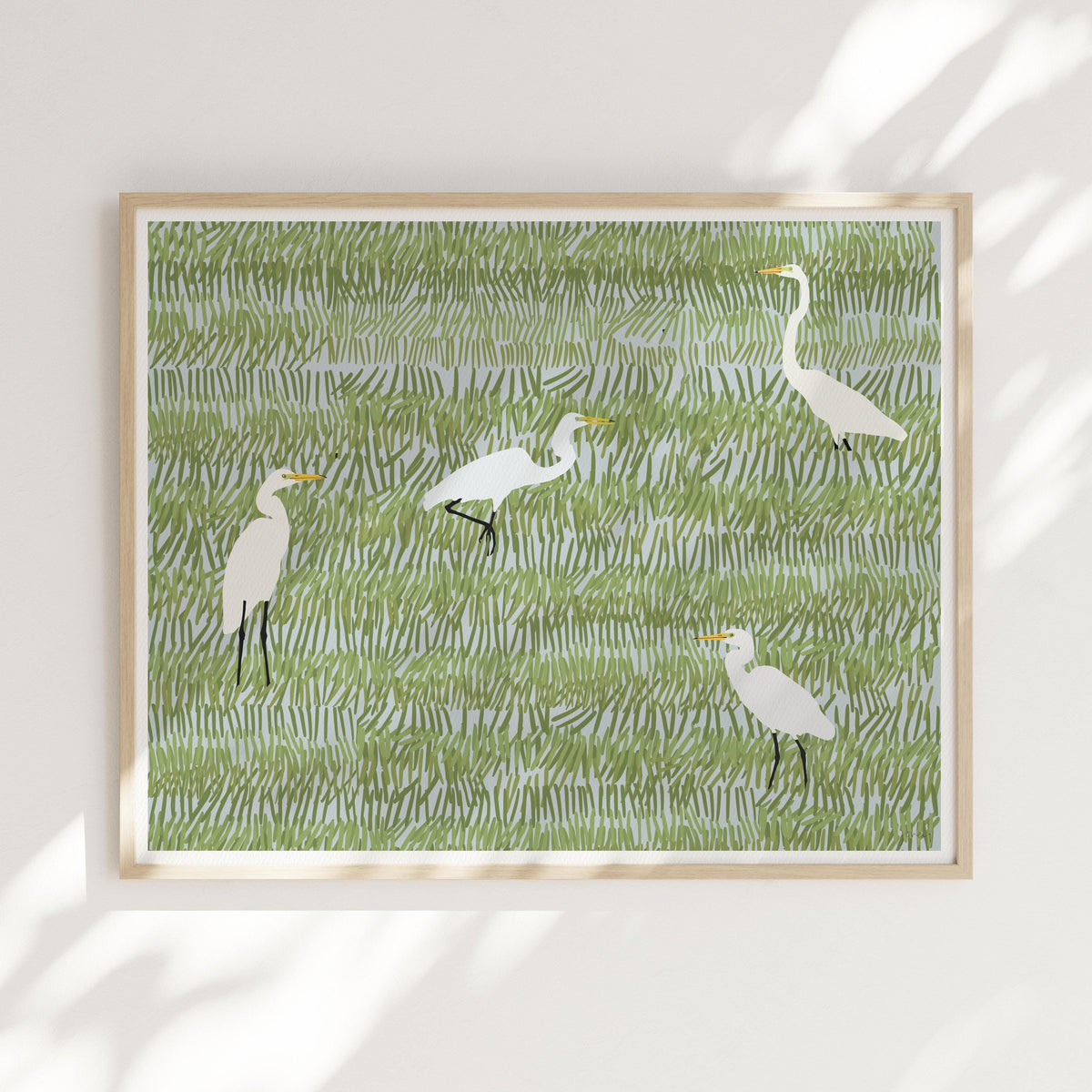 Four Egrets Signed Art Print - 220402