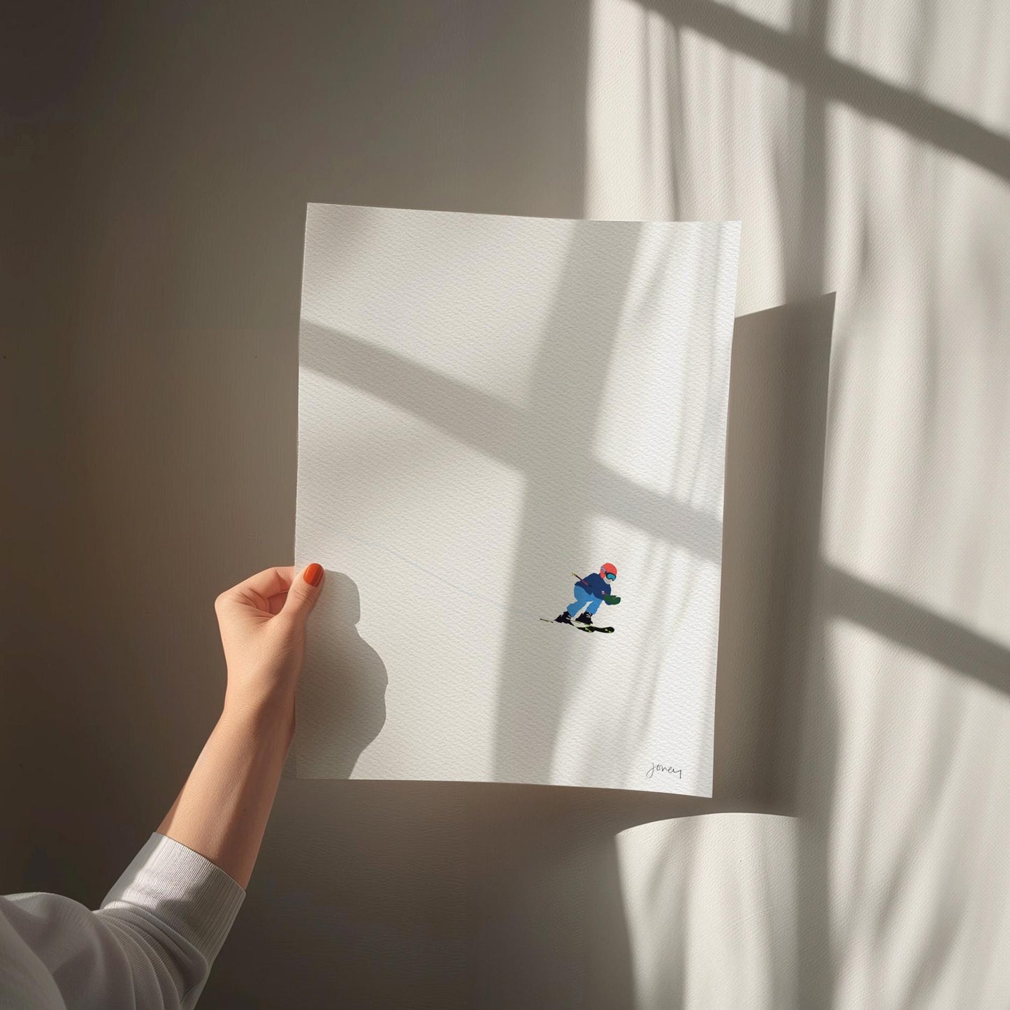 Downhill Skiing Art Print - Unframed or Framed - 240107