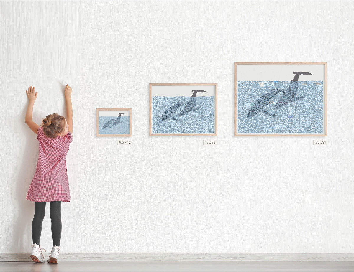 Humpback Whales Signed Art Print - 250118