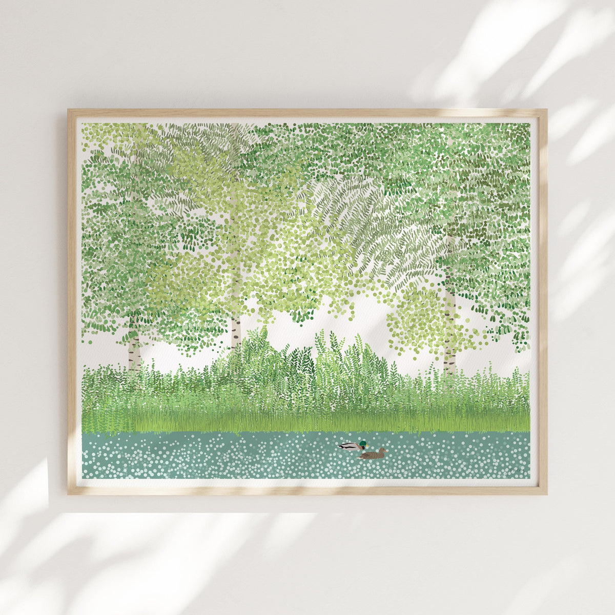 Ducks in River Signed Art Print - 241015
