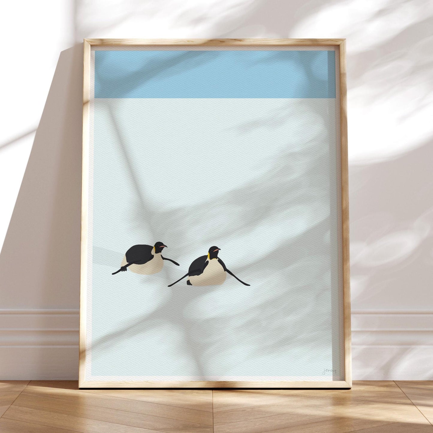 Emperor Penguins Sliding Art Print - Unframed or Framed - 240408